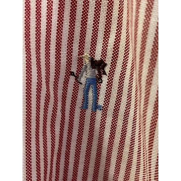 70’s 80’s  Levi’s Button Down Long Sleeved Shirt Sz XL Red Stripes Embr.  Logo - Picture 2 of 7